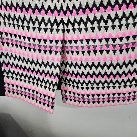 Milly of NY Wool Tweed Sheath Belted Black and Pink Below Knee Dress. Size 12 - Picture 6 of 8